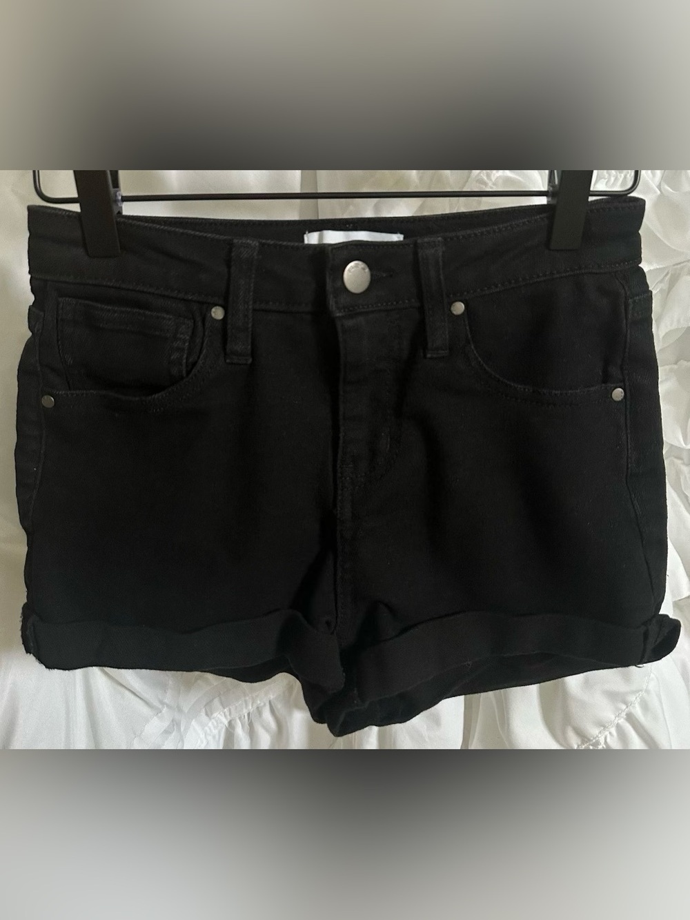 RSQ High Waisted Black Denim Shorts Women’s Size 24